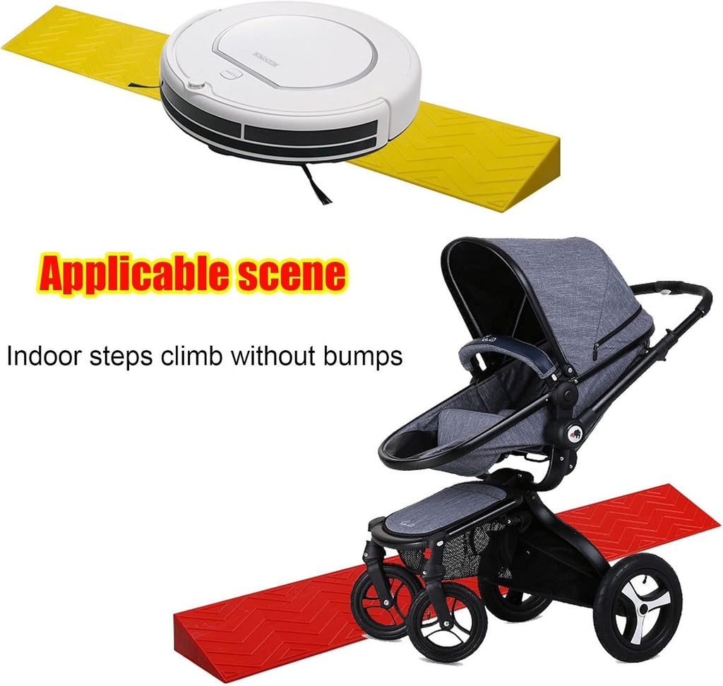 2 Inch Heavy Duty Rubber Threshold Ramp for Doorways - Portable Non-Slip Indoor/Outdoor Wheelchair Access Ramp(Yellow,100 * 7 * 1CM)