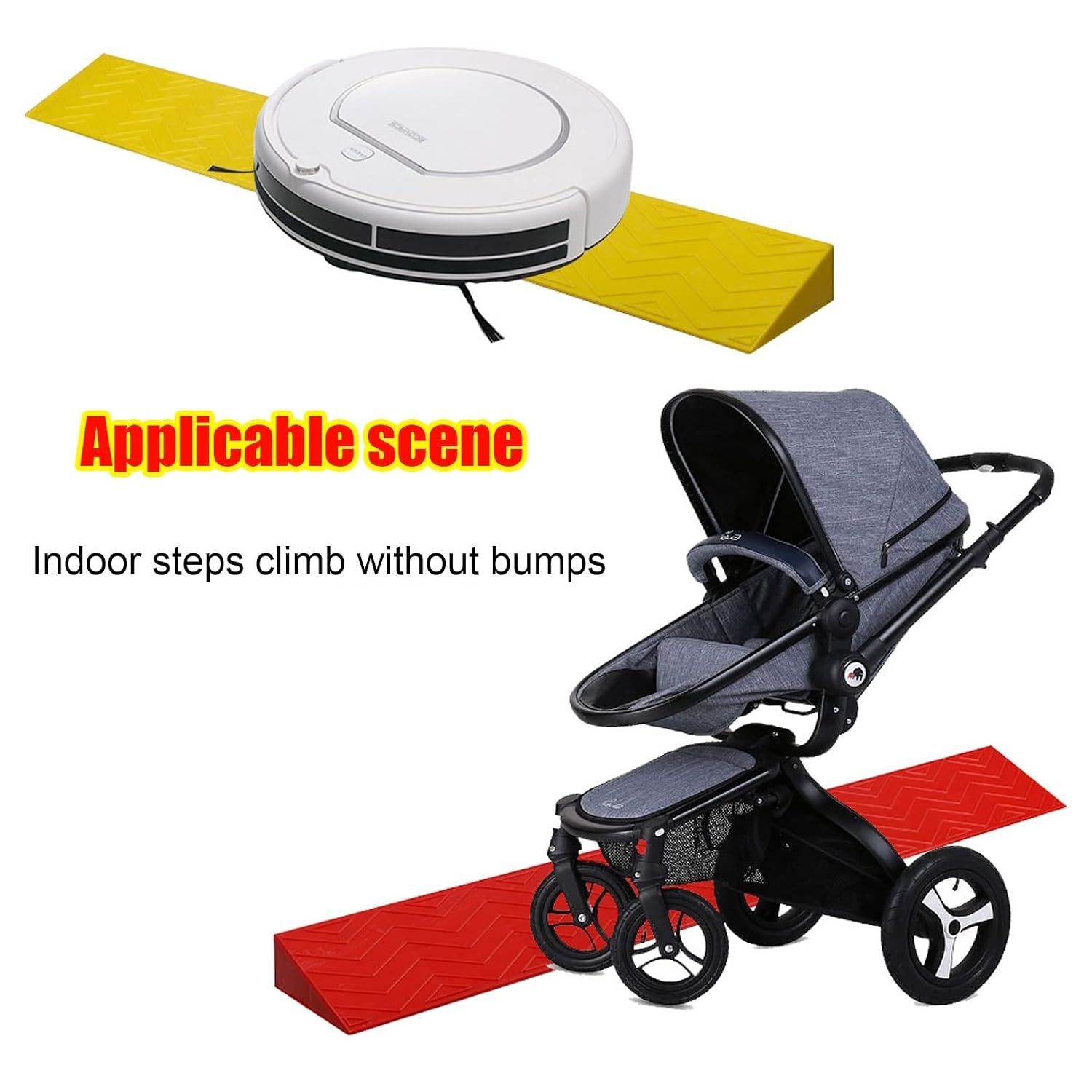 2 Inch Heavy Duty Rubber Threshold Ramp for Doorways - Portable Wheelchair & Scooter Access Ramp(Gray,100 * 10 * 3.5CM)