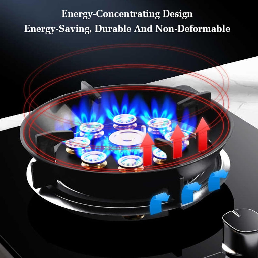 Gas Stove with 1 Burner,5.2KW Kitchen Counter Top Stove,Gas/LP Gas Conversion Stove,Tempered Glass Cast Iron Pot Rack,with Flameout Protection,for Home Kitchen(LPG)