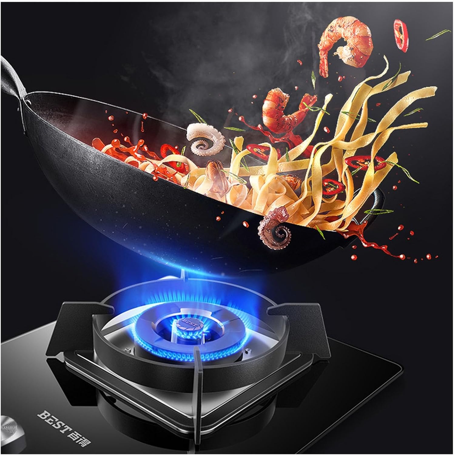 Portable Gas Stove,Single Burner Propane Stove,Max 17742.4BTU with Pulse Electronic Ignition Tempered Glass Suitable for Apartments Kitchens and More (Color : NG)