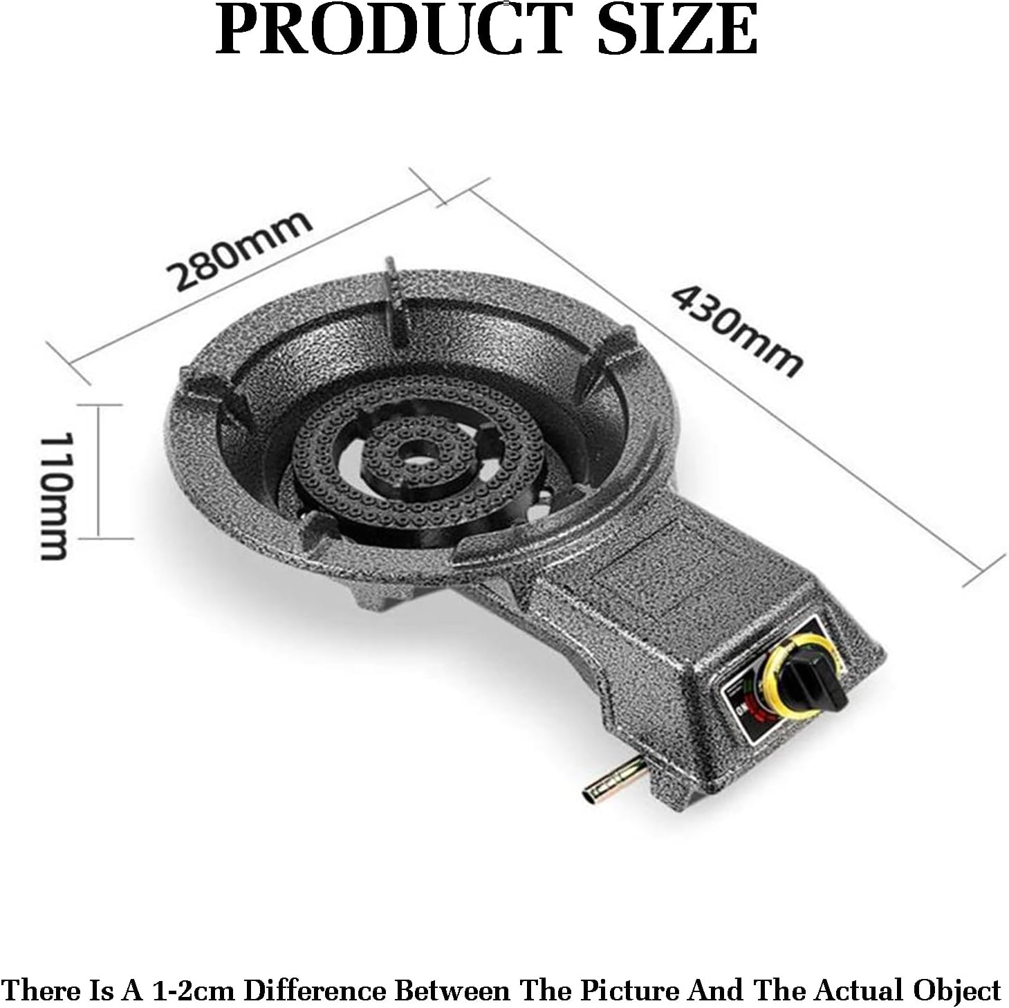 Portable Gas Stove with 1 Burner,7.0KW Camping Gas Cooker,Cast Iron Pot Rack,with Flameout Protection,for Natural Gas/liquefied Petroleum Gas(LPG)
