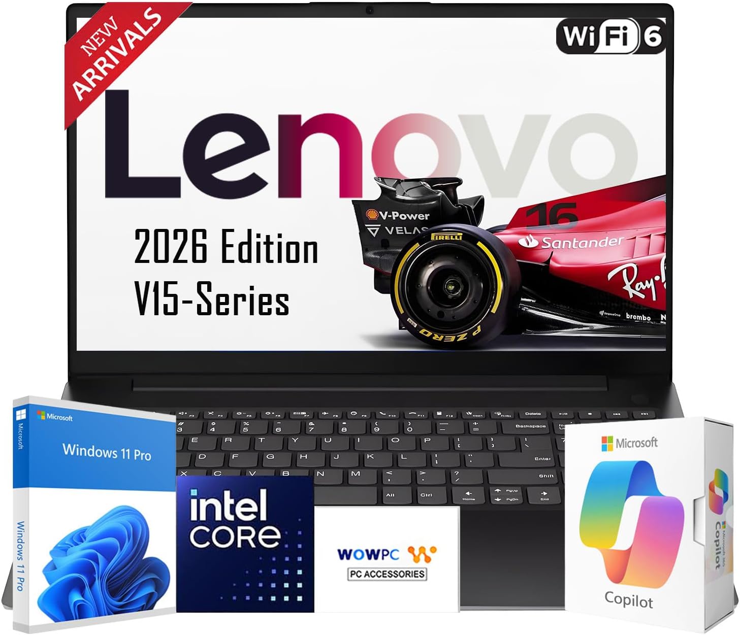 Lenovo 2026 Business and Student Laptop with MS 365 for Web, Intel Powerful Processor, 16GB DDR5, 512GB PCIE, 15.6' FHD Anti-Glare Display, Fast Charging Speed, 14.5-Hour Battery Life, Windows 11 Pro