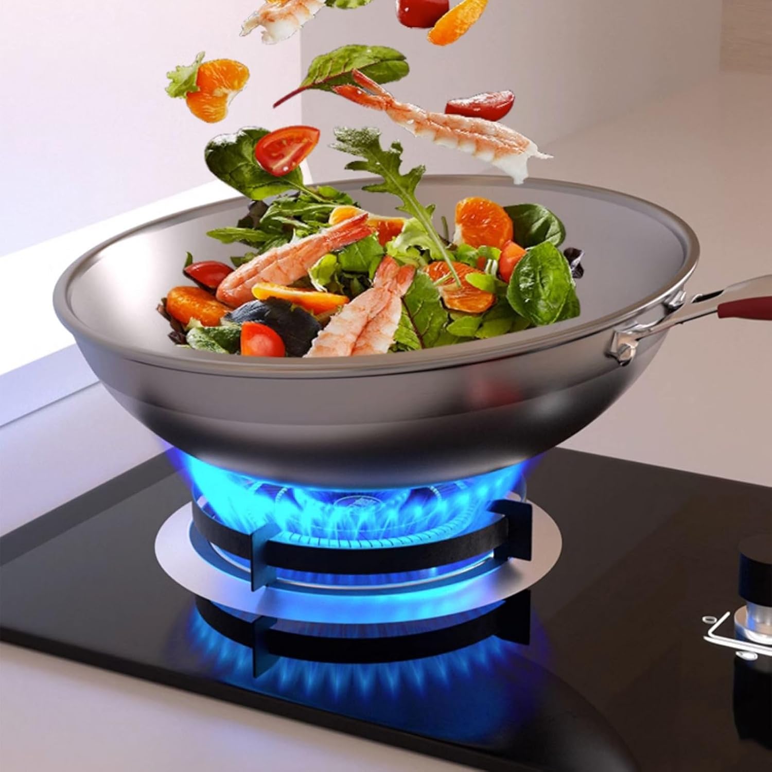 Gas Stove 1 Burner,4.2KW Gas Stove,Gas/LPG Gas Conversion Stove,Tempered Glass Cast Iron Pot Rack,with Flameout Protection,for Home Kitchen(LPG)
