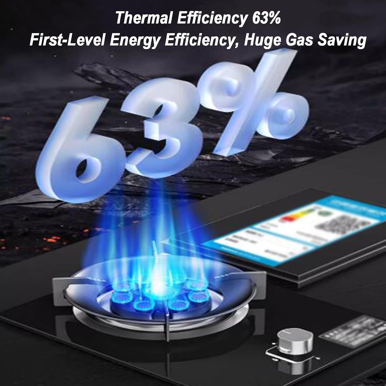 Gas Cooker,Single-Burner Vitreous Panel Gas Stove,5.2kW Desktop Embedded,for Family Restaurants Food Stalls(NG)