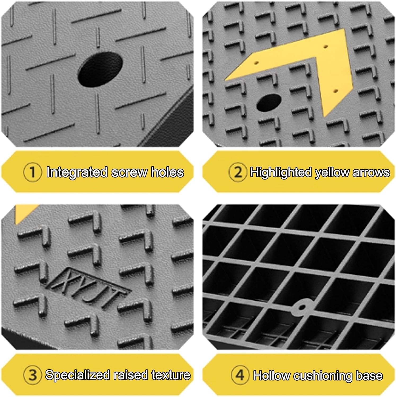 Rubber Curb Ramps，Door Step Ramp，Portable Curb Ramp, Heavy Duty Rubber Threshold Ramp，Threshold Ramps，for Sidewalk，Warehouses, Garages, Sidewalks, Wheelchairs(50*100*19cm/19.7*39.4*7.5in)