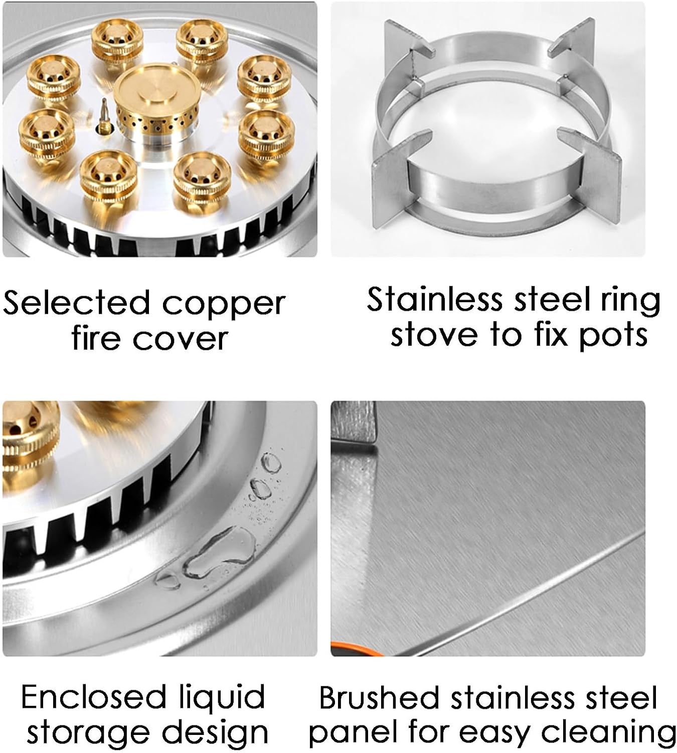Gas Stove, Timing 1 Burners Gas Hob 9-Cavity Fierce Fire 5.2kw,Desktop and Embedded Dual-use Gas Cooker NG/LPG, for Home Camping Outdoor(NG)