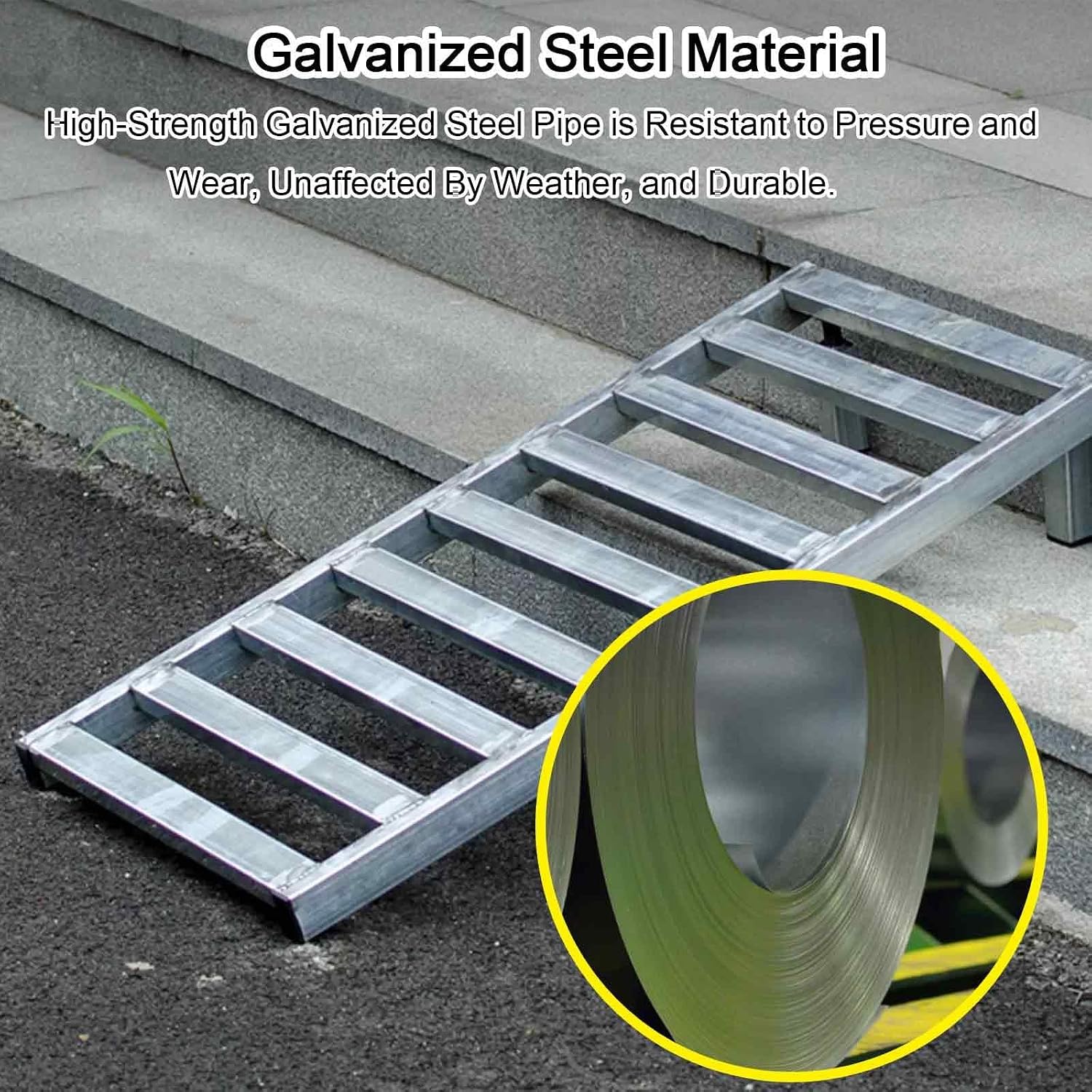 Wheelchair Ramps for Doorways Non-Skid Aluminum 12in 16in, Portable Handicap Ramp Adjustable 5-7in Height, Threshold Ramp 772Ib Capacity(40x150cm/16x59in)