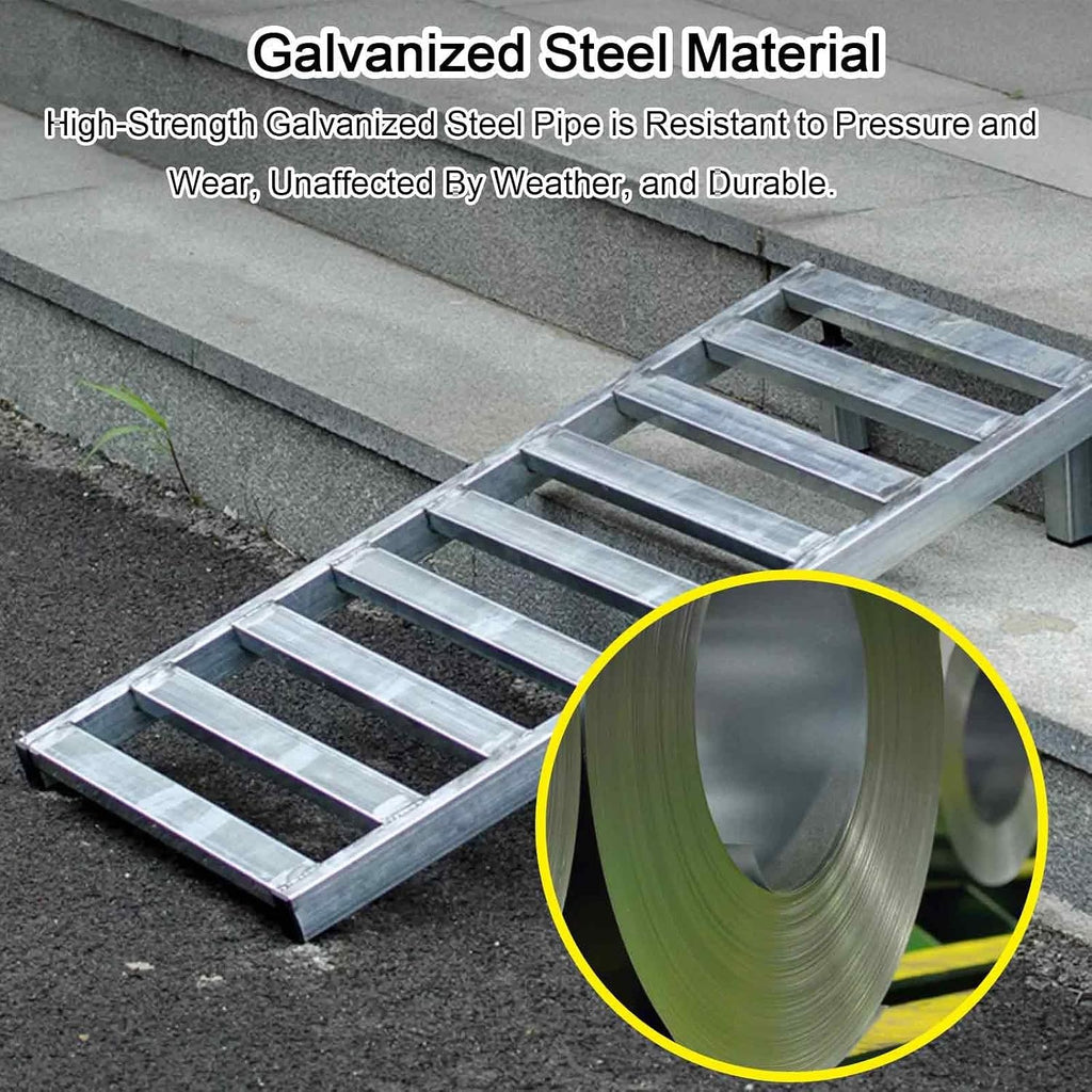 Wheelchair Ramps for Doorways Non-Skid Aluminum 12in 16in, Portable Handicap Ramp Adjustable 5-7in Height, Threshold Ramp 772Ib Capacity(30x110cm/12x43in)