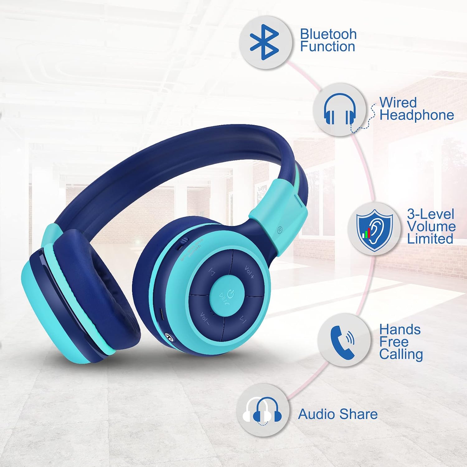 SIMOLIO 3 Pack Wireless IR Headphones for Car DVD and 2 Pack Bluetooth Headphones for Kids, Car Headsets Compatible with Honda Odyssey & uConnect VES & Dodge Grand Caravan & Chevy Suburban 2006-2022