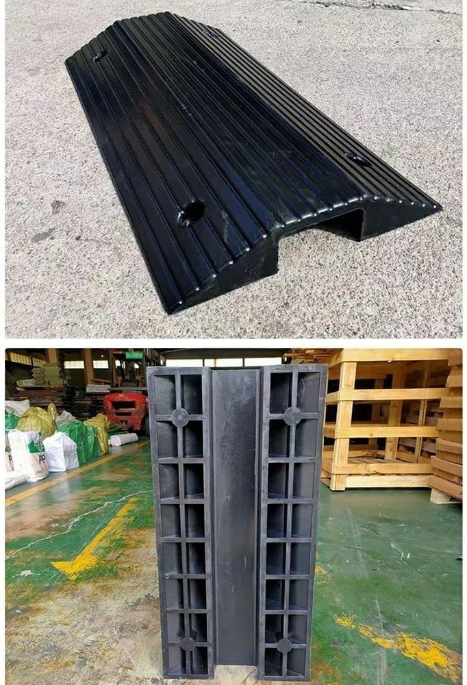 3' 4' Rise Bridge Ramp for Getting Thru Door, Non-Slip Entryway Ramp, Rubber Threshold Ramp, Driveway Curb Ramps, Indoor Outdoor Transition Ramps with Bottom Grid ﻿(3' Rise/80x40x8cm)