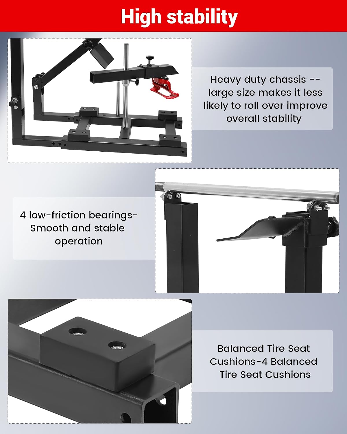 Manual Tire Changer Machine, Portable Tire Mounting & Balancing Machine with Duck Head, Fit for Motorcycles, Lawn Mower, Bike, ATV, UTV, Golf Cart, Electric Bikes