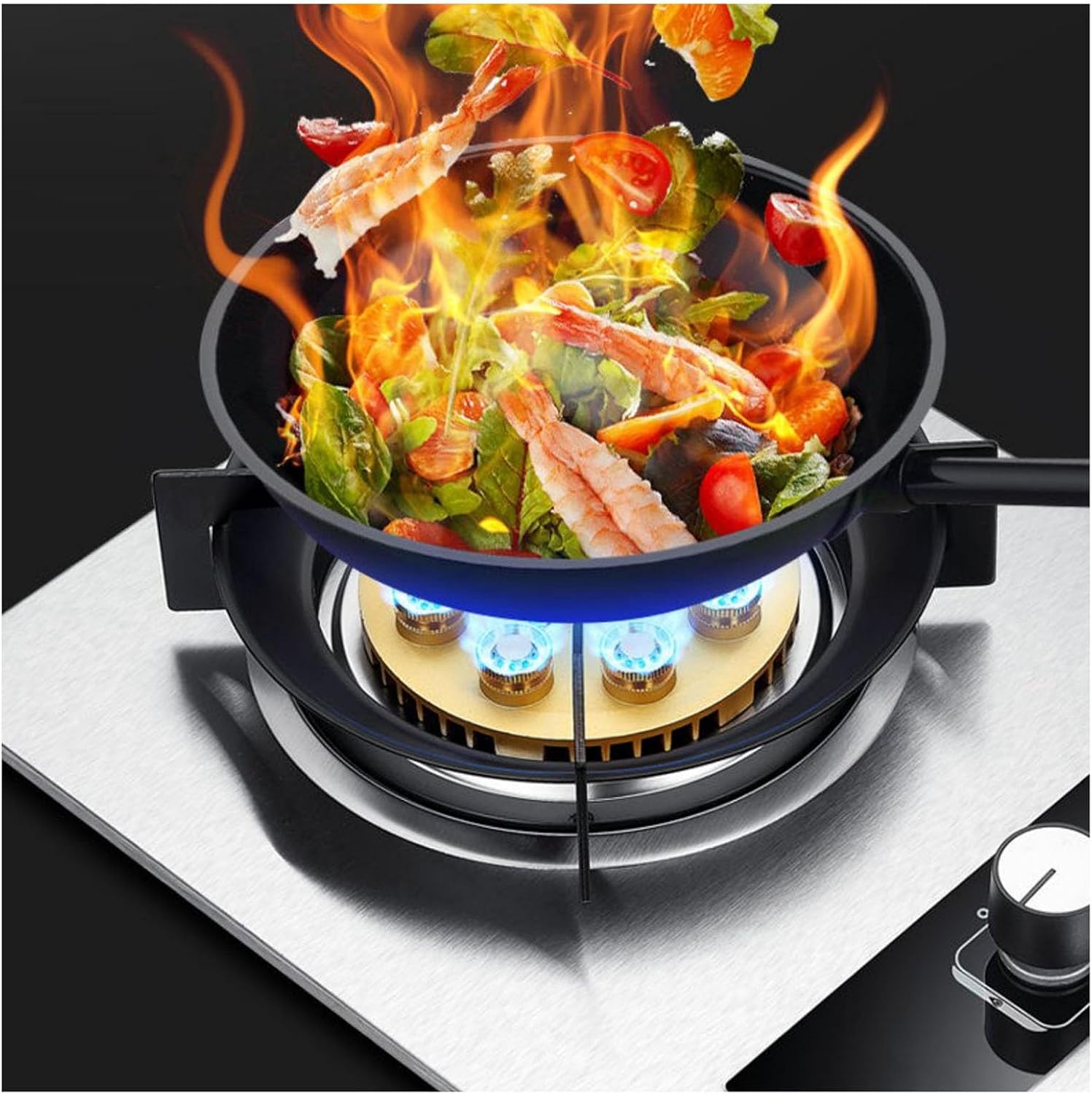 32cm Gas Stove, 1 Burner, 5.2KW, Nine-Chamber Large Flame, 99-Minute Timer, Accidental Flameout Protection Device (Size : LPG)