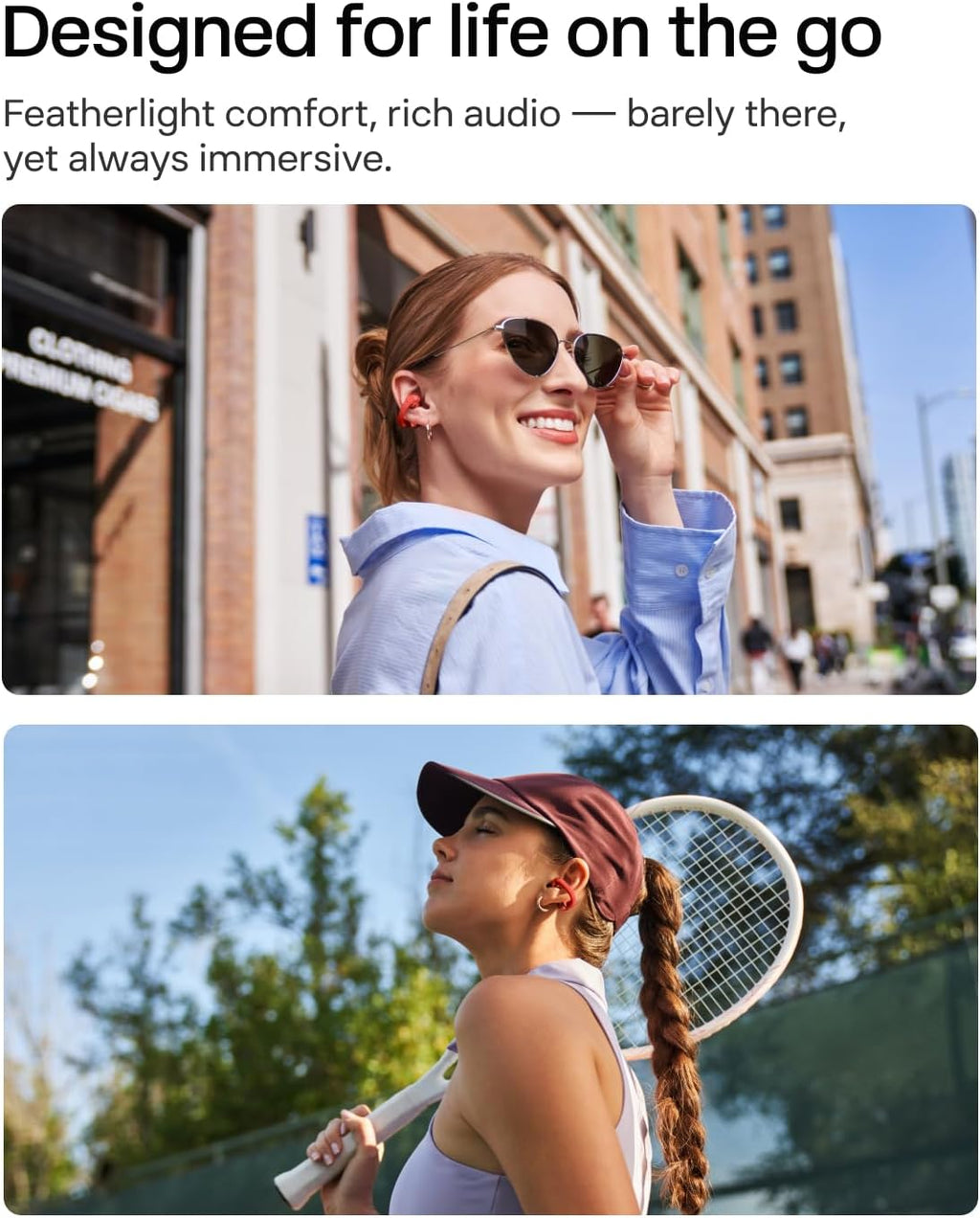 SHOKZ OpenDots ONE-Open-Ear Headphones, Clip-On Earbuds-Wireless Bluetooth Earbuds with Microphone-Secure, Lightweight, Comfort-Premium Dolby Audio-Water Resistant-Fast Charging-Up to 40 hrs Playtime
