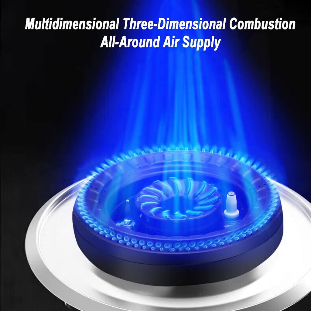 Gas Stove 1 Burner,5.2KW Tempered Glass Cast Copper Stove,NG/LPG Conversion Stove,Desktop/Embedded Dual Use,Multi-Speed Adjustment and Flameout Protection(LPG)