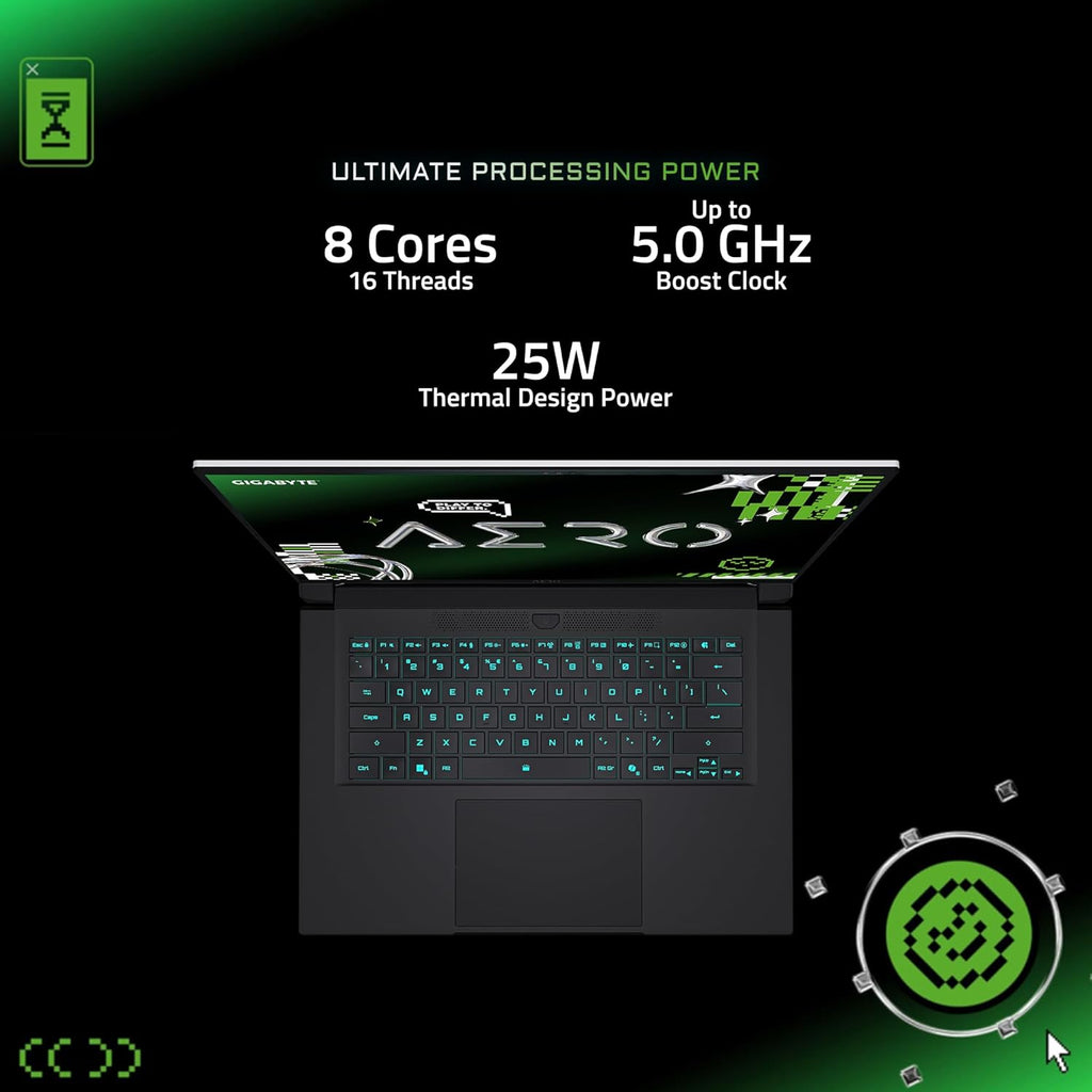 GIGABYTE AERO X16, Copilot+ PC - 165Hz 2560x1600 WQXGA - Manufactured by NVIDIA GeForce RTX 5070 - AMD Ryzen AI 7 350-1TB SSD with 16GB DDR5 RAM - Windows 11 Home - Space Gray - 1WH93USC94AH
