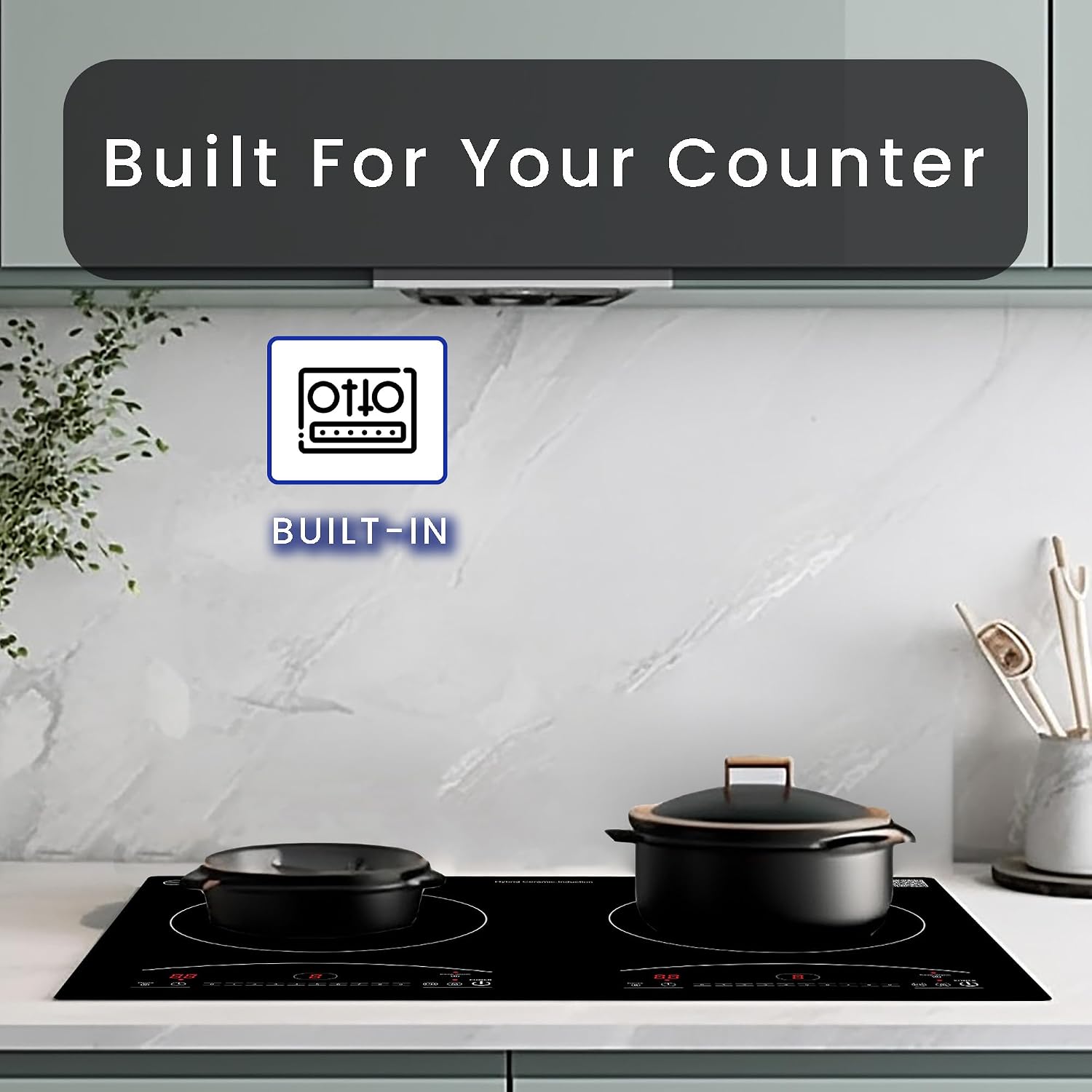 Equator 20-inch Electric Hybrid Cooktop with 1 Induction & 1 Ceramic Burners Dual Cooking Modes for Flexible, Fast, and Efficient Cooking Sleek Built-in Design