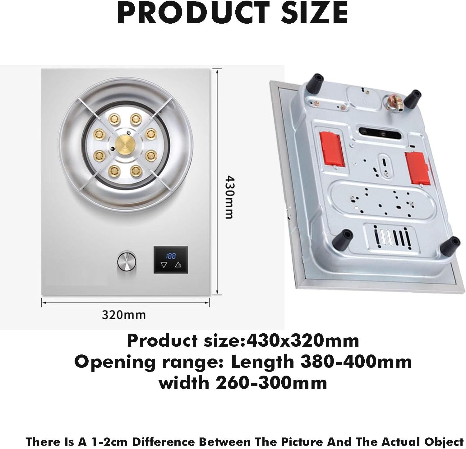 Portable Gas Stove,1 Burner Gas Stove,5.2KW Fire Ring Wok Burner,Tempered Glass Top Cooking with Flameout Protection,for Home Kitchen(LPG)