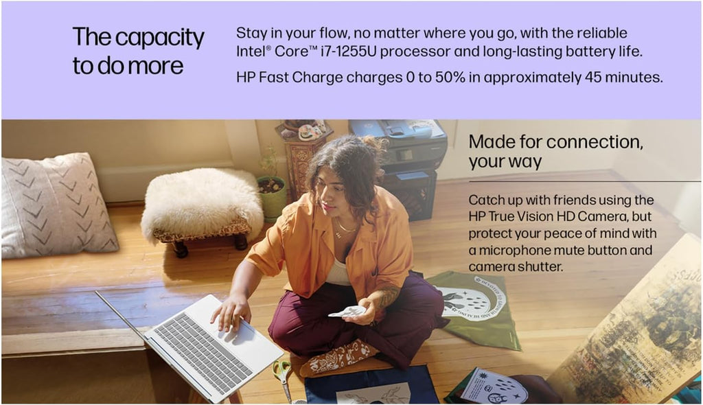 HP New 2026 Edition Core i7 15.6' Laptop | Intel High-Performance Core i7-1255U up to 4.7GHz | 64GB RAM - 2TB PCIe SSD | Webcam | FHD | Long Battery Life | Windows 11 | Business & Academic