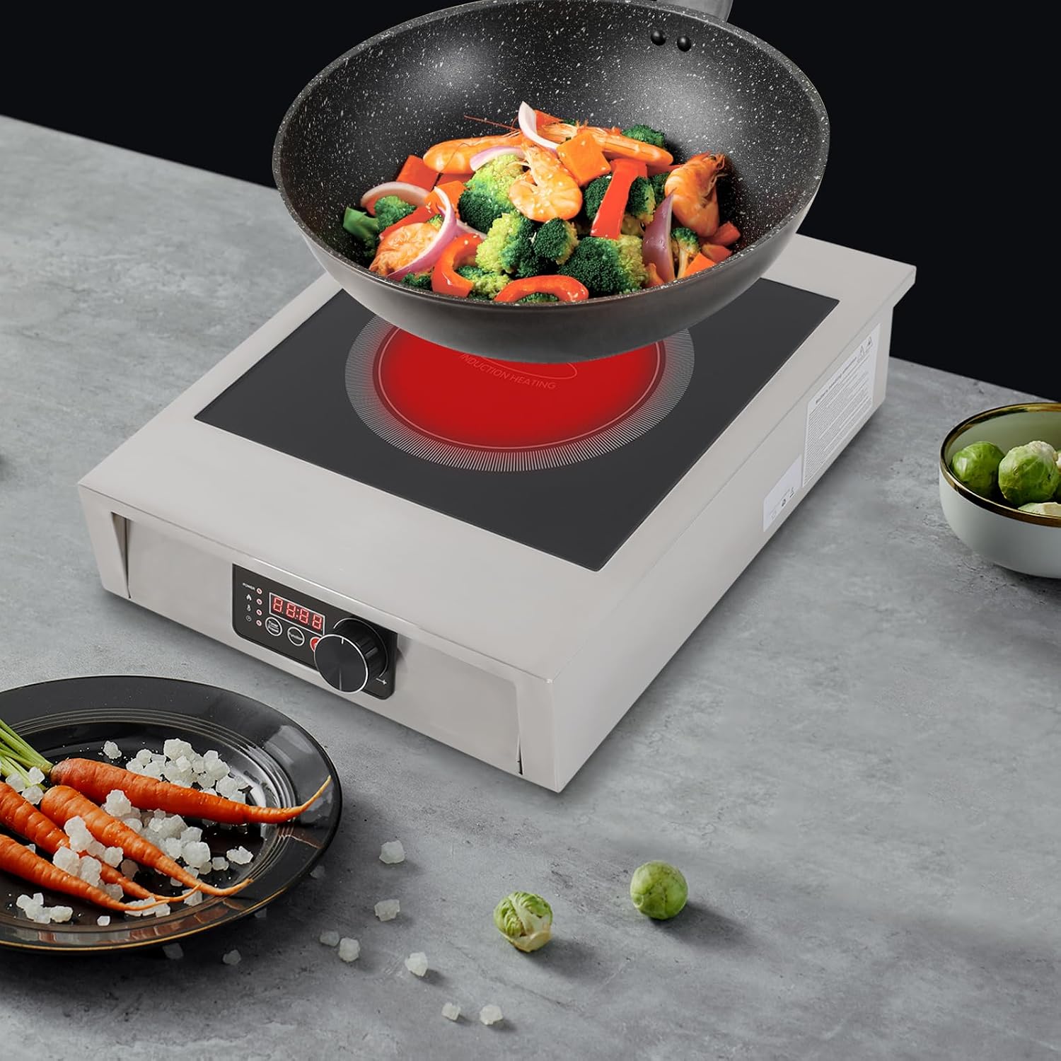Induction Cooktop, 3500W Portable Grade Countertop Burner, Cooktop Electric Stove With LED Display for Dorm Rooms, Home Kitchen RVs Cooking