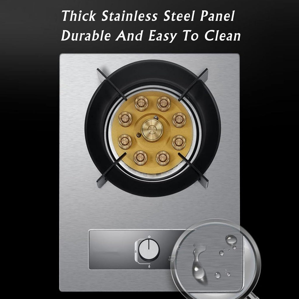 Portable Gas Stove,1 Burner Propane Stove,Max 17742.4BTU Stainless Steel with Pulse Ignition Can Be Timed for Indoor Kitchen,Apartment and Open Kitchen (Color : NG)