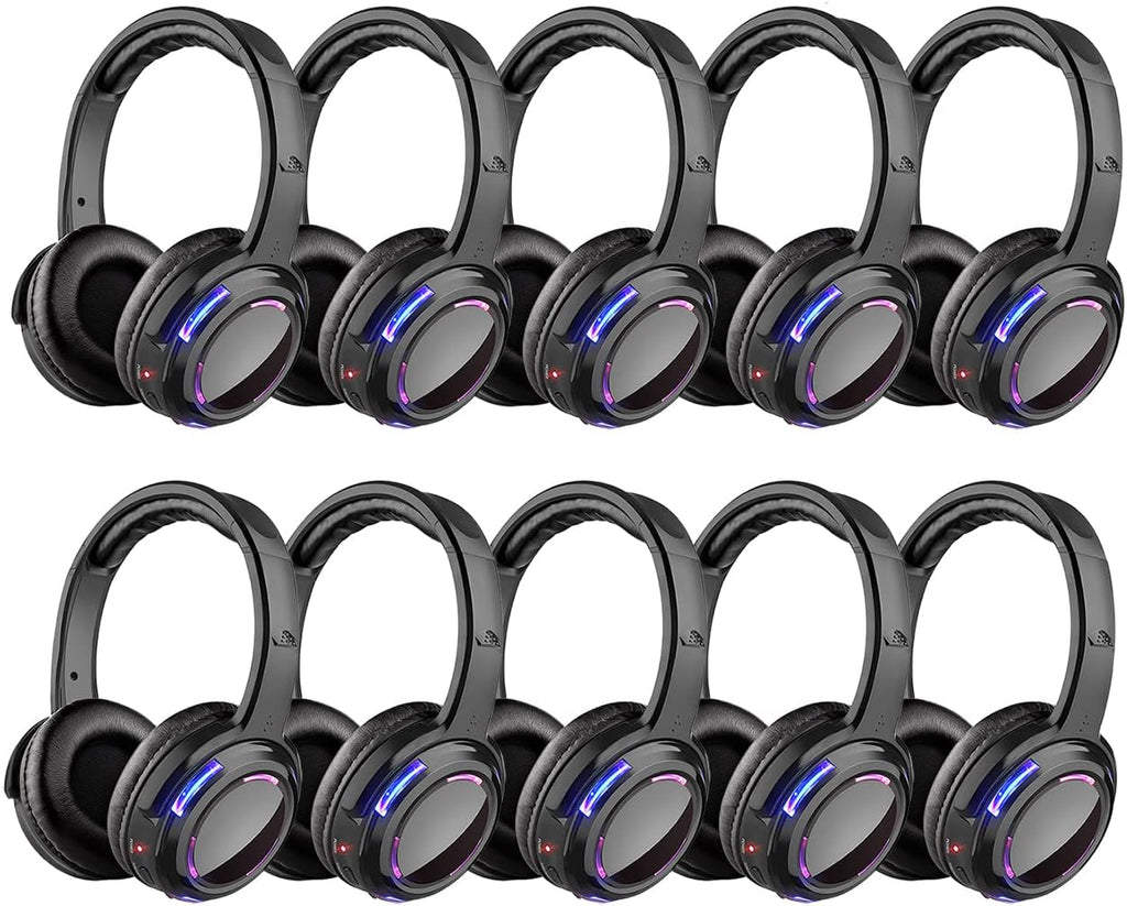 Factory Sell Silent Disco led Headphone Complete System (20 led Headphone + 2 trasmitter)