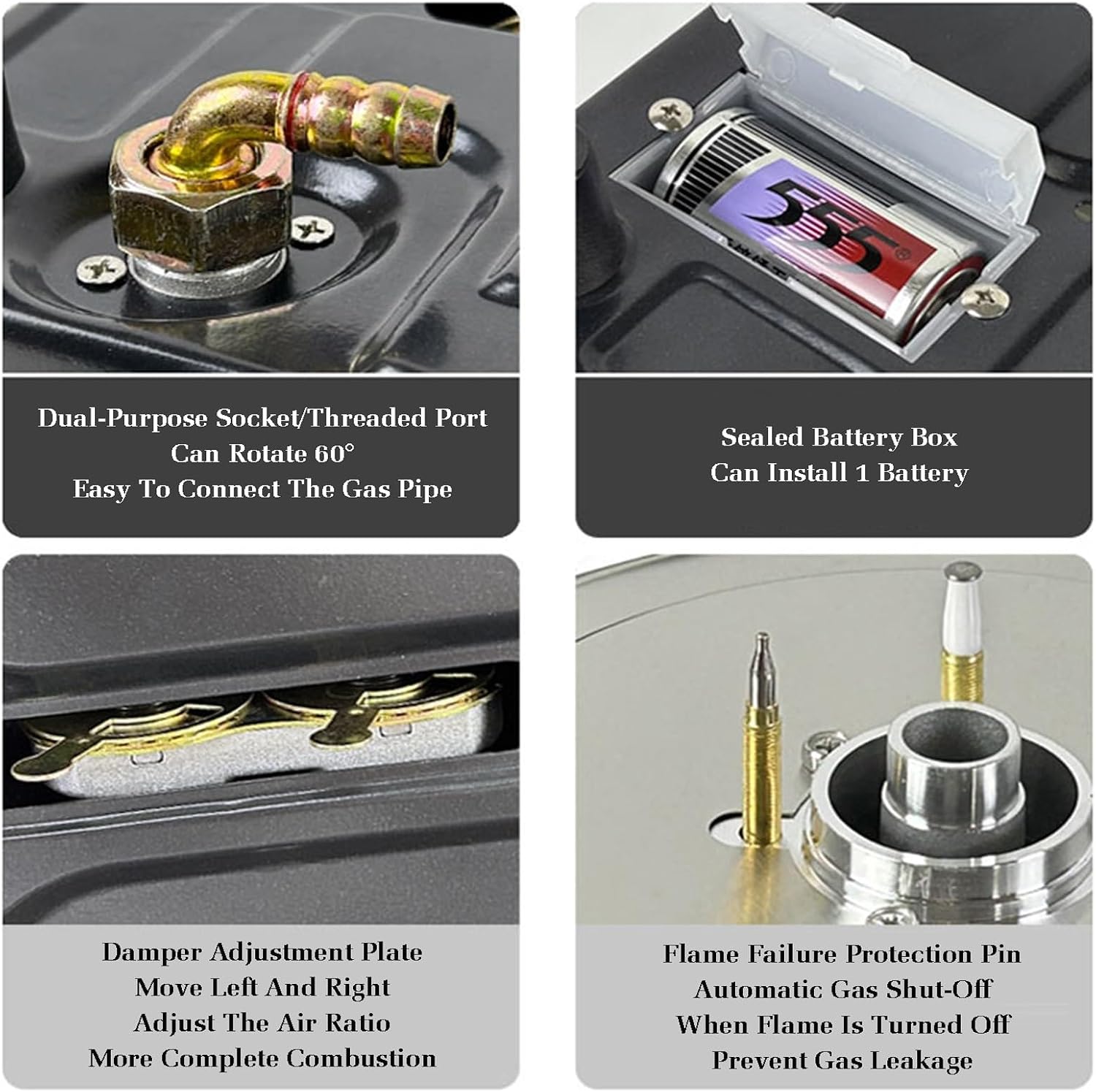 Gas Stove 43cm,Gas Cooktop 1 Burner,7.2KW Nine-Cavity High-fire Timer,Gas/LP Gas Conversion,with Flame Out Protection,for Home Kitchens(LPG)