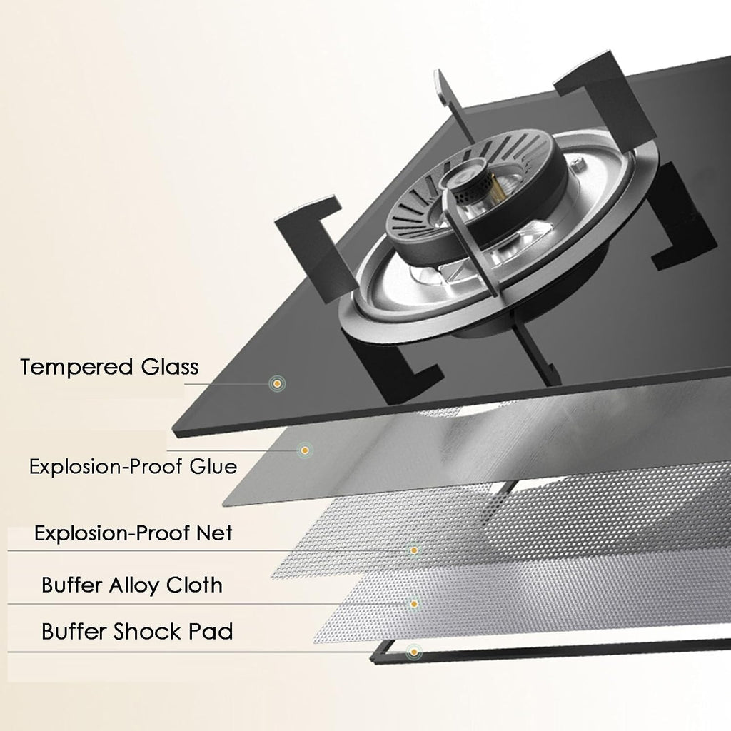 Gas Stove, Single Burner Desktop and Embedded Dual-use Burner Stove,Portable Tempered Glass Gas Cooker 5KW NG/LPG, for Home Outdoor Camping(NG)