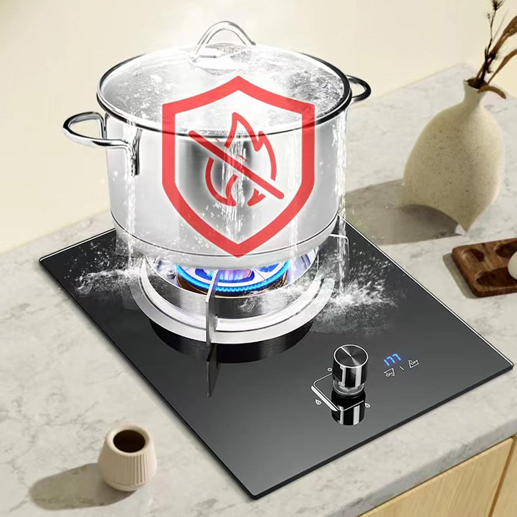 Gas Cooker 1 Burner,5.2KW Kitchen Counter Top Stove,Gas/LP Gas Conversion Stove,with Flameout Protection and Timer,for Home Kitchen(LPG)