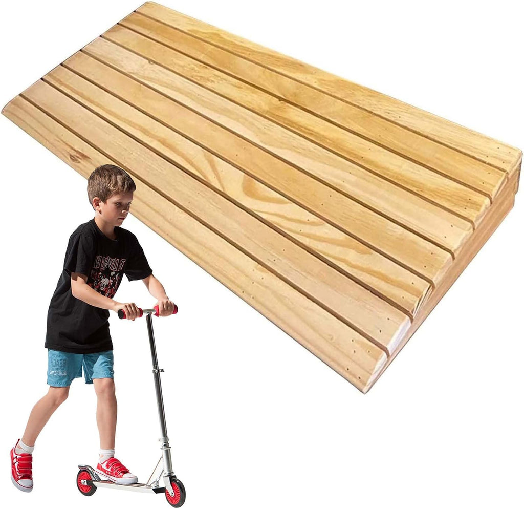 Threshold Ramp, Wood Threshold Ramps for Doorways Garden Steps Patio Door, Wheelchairs Ramps with Accessories, Non-Slip Entry Ramp for Wheelchairs Walkers Motorcycle