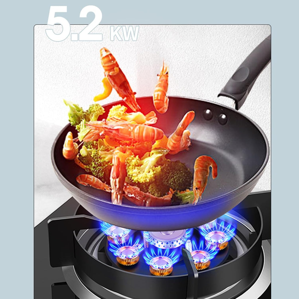 Portable Single Burner Gas Stove,Indoor Gas Stove LPG/NG Tempered Glass Panel Wok,Suitable for RV Home Camping Garden(NG)
