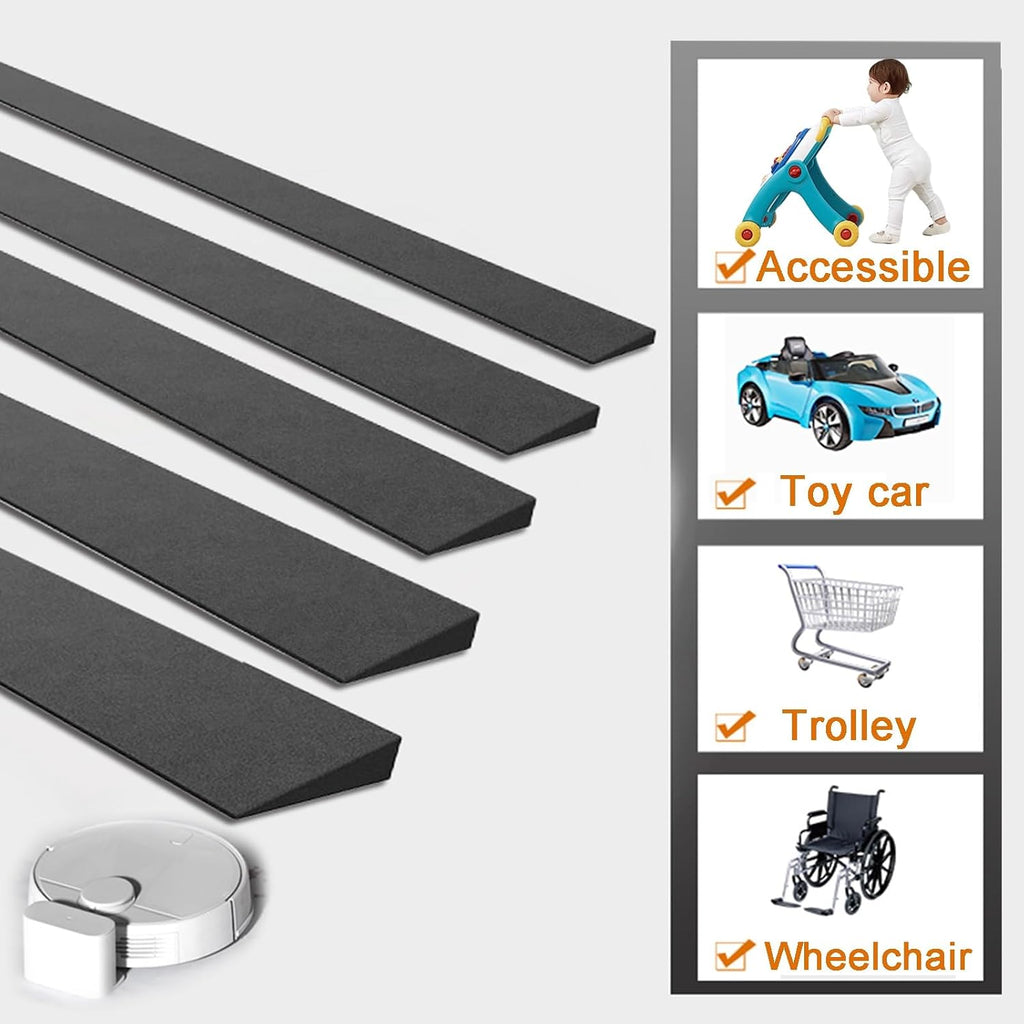 Wheelchair Ramp Nonslip Threshold Ramp Angled Rise Rubber Curb Ramp Portable Lightweight for Doorways Stairs Steps(98 * 7 * 1.5cm/39 * 2.8 * 0.6in)