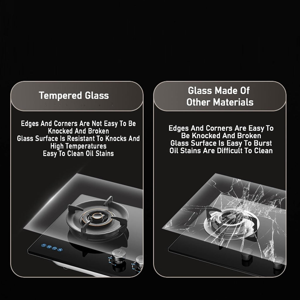 Double Burner Stove with Energy-gathering Stove Rack Burner,Tempered Glass Outdoor Portable Camping Stove,LPG or NG Can be Used 5.2kw High Power(LPG)