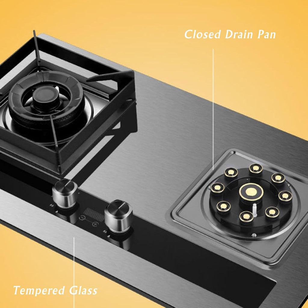 Propane Stove,2 Burners Portable Propane Stove,Stainless Steel Gas Cooktop,Maximum 17742.4BTU for Family Restaurants and Food Trucks (Color : LPG, Size : Style 1)