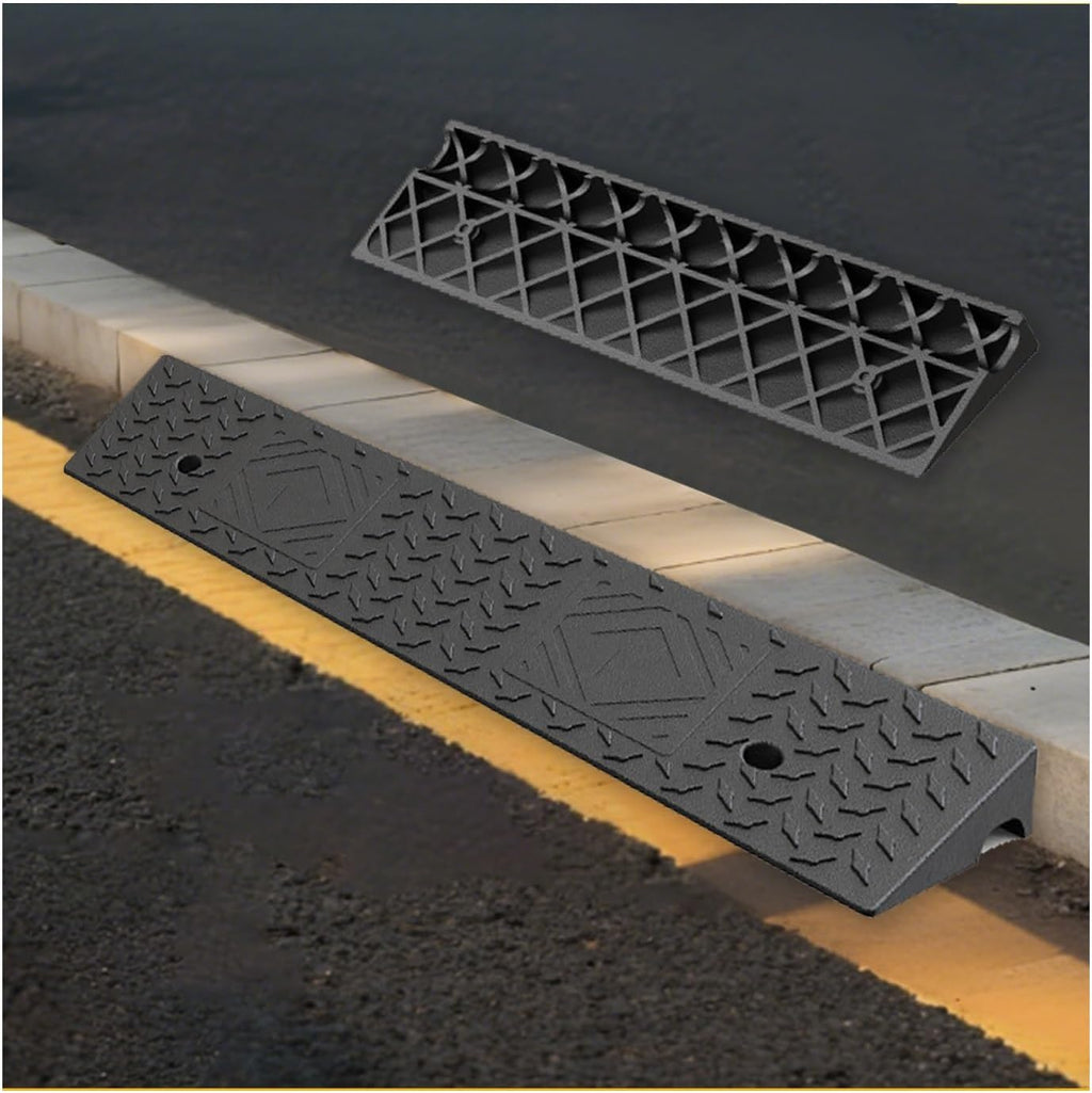 Threshold Ramps，Portable Lightweight Ramps，Rubber Kerb Ramps Height，Garage Lifting Tools，Suitable for Door Driveways, Sidewalks, Scooters, Motorcycles.(100 * 25 * 9cm/39.4 * 9.8 * 3.5in)