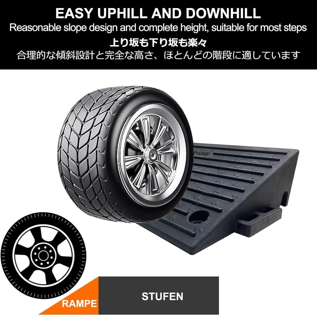 Rubber Kerb Ramps,Curbside Driveway Ramp,Doorway Curb Ramps,Durable And Easy To Install,Suitable For Vehicles,Wheelchairs,Warehouses,Motorcycles,Door Thresholds(50*32*9cm/19.6*12.6*3.5in)