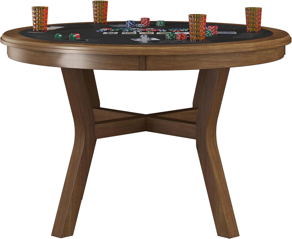 Hillsdale Furniture Cooper Convertible Wood 47 Inch Poker Game Table, Brown