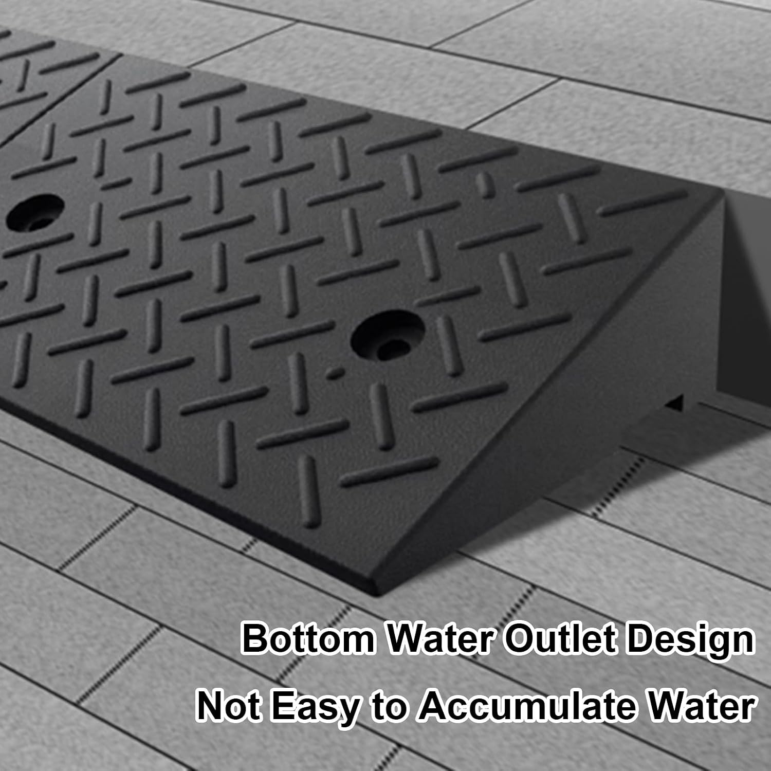 Rubber and Plastic Curb Ramp, Multiple, Threshold Ramp, Strong Load-Bearing, Suitable for Entryway, Bike, Pets, Sidewalk(100 * 50 * 10cm/39 * 20 * 4in)