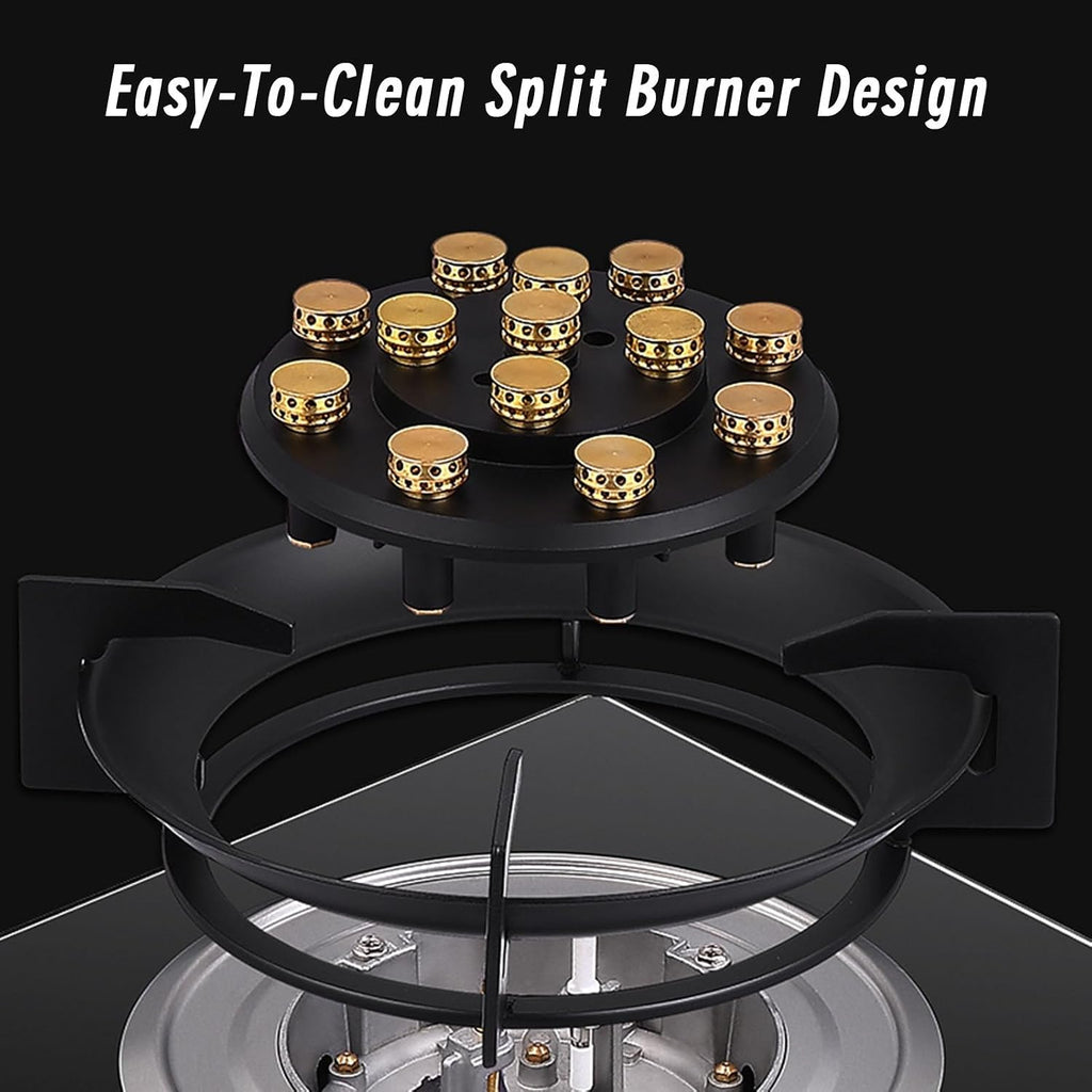 Propane Gas Stove,Desktop Propane Gas Stove,Tempered Glass Single Burner Propane Stove,Max 16377.6BTU Suitable for Kitchens,Apartments and More