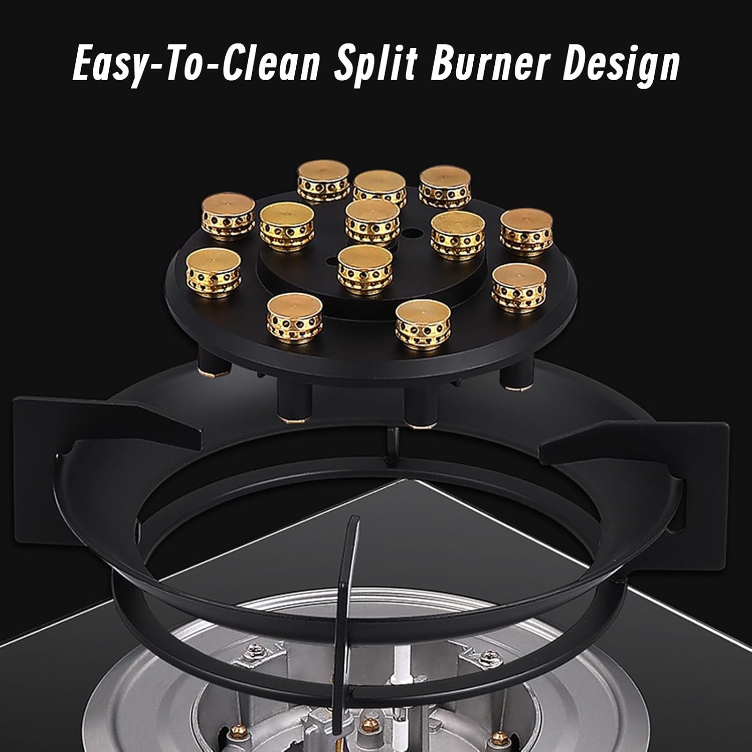 Propane Gas Stove,Propane Gas Stove,Tempered Glass Single Burner Propane Stove,Max 14330.4BTU Suitable for Apartments, Kitchens and More (Color : Black, Size : NG)