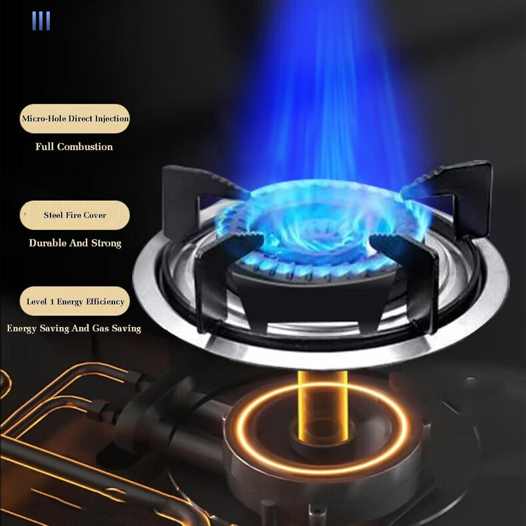 Gas Stove,Single Burner,Portable 5.2KW Gas Stove,Gas/LP Gas Conversion Stove,Tempered Glass Cast Iron Pot Rack,with Flameout Protection,for Home Kitchen(LPG)