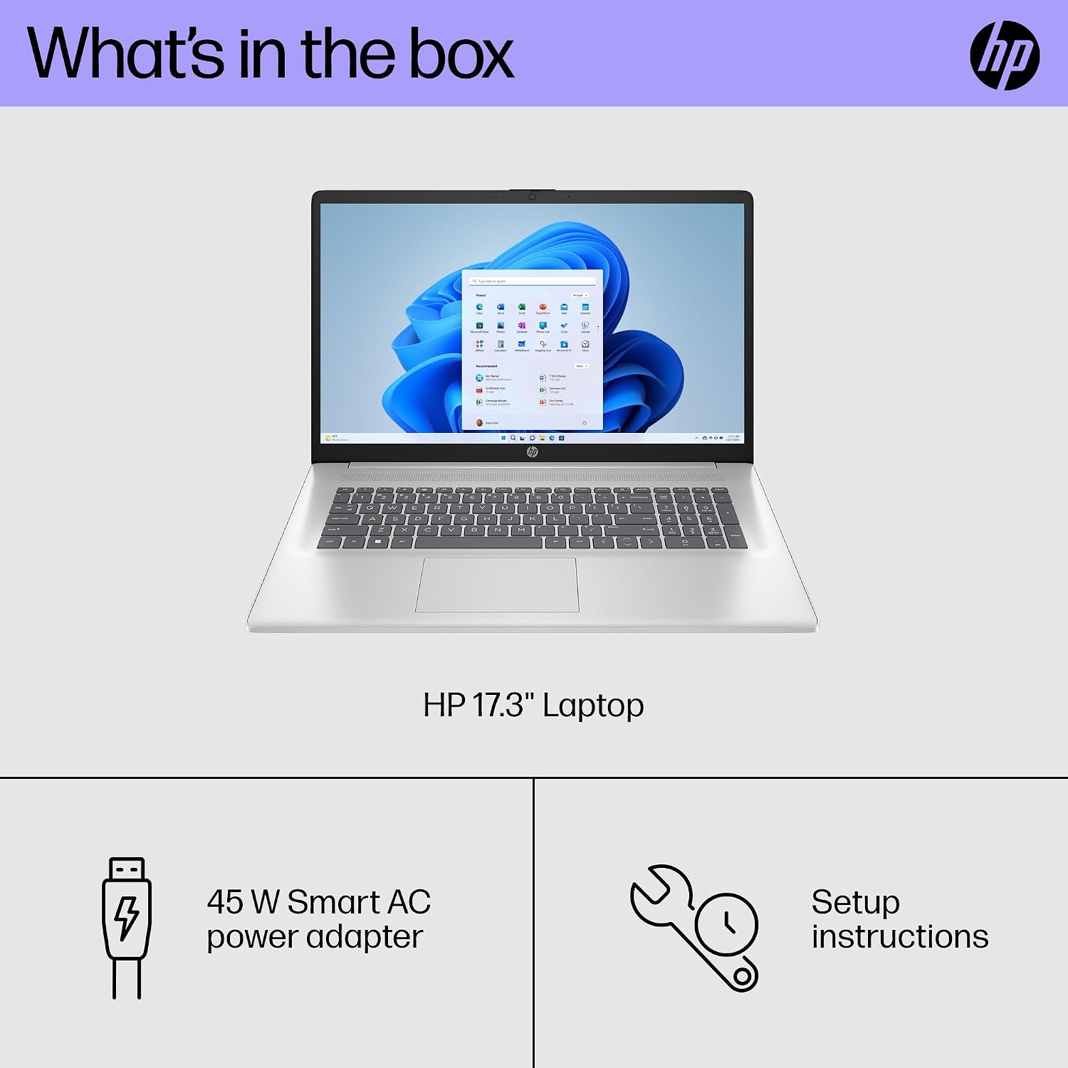 HP 17.3' IPS Anti-Glare FHD (1920 x 1080), Laptop - Intel Core 5 Processor 120U (10-Core) 5.0GHz Max Turbo - Windows 11, Wi-Fi 6 (2 x 2), Backlit Keyboard, 512GB M.2 SSD, 16GB RAM
