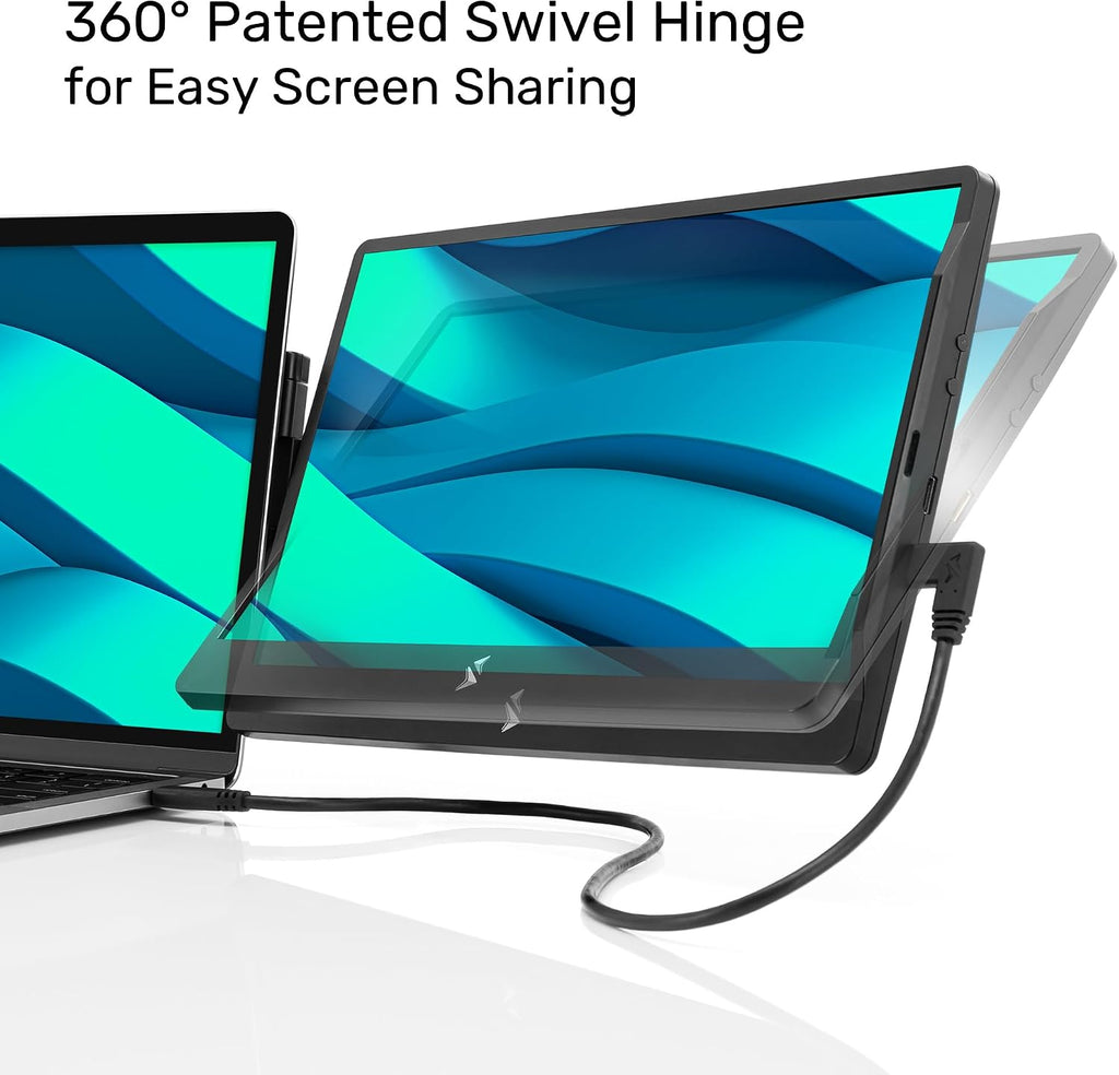 SideTrak Swivel 14' Attachable Portable Monitor Extender, FHD TFT Laptop Dual Screen with Kickstand + Unique Swivel Hinge, Compatible with Mac, PC, Chrome, Powered by USB® / Mini HDMI Port - 10 Pack