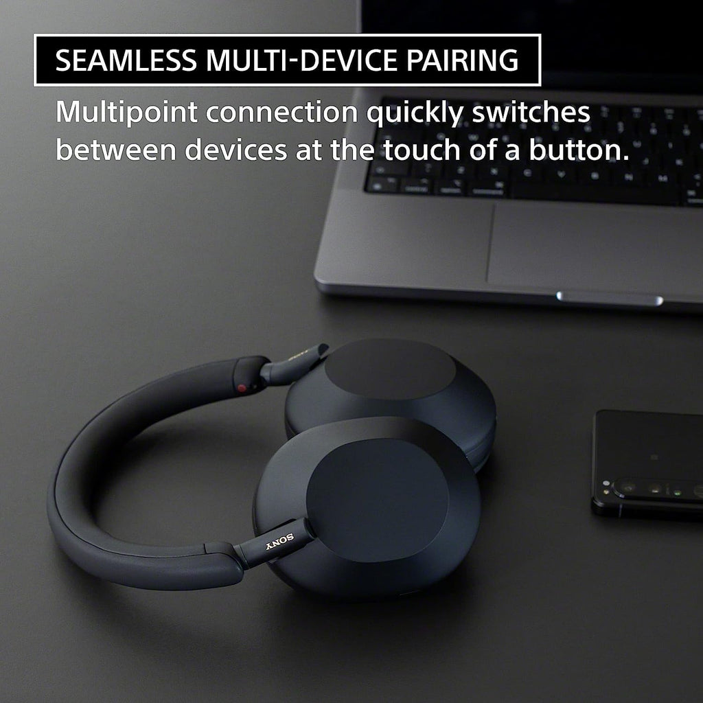 Sony WH-1000XM5 Best Auto Noise Canceling Wireless Over-Ear Headphones, 30hr Battery Life - Optimizer for Alexa and Google Assistant, Crystal Clear Hands-Free Calling and Built-in mic Bundle (Black)