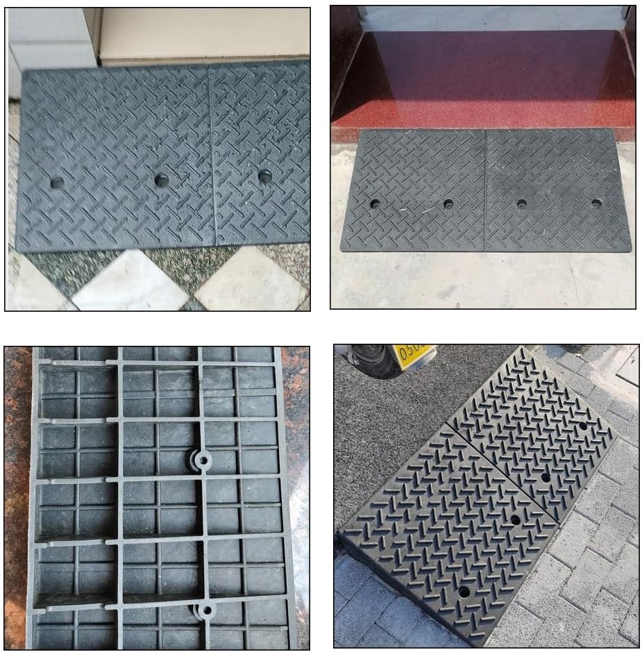 Rubber Driveway Curb Ramp, 1000KG(2204LBS) Loading Threshold Ramp, Slope Ramp for Wheelchair Mobility/Bikes/Motorcycles (Size : Height 5cm (2inch))