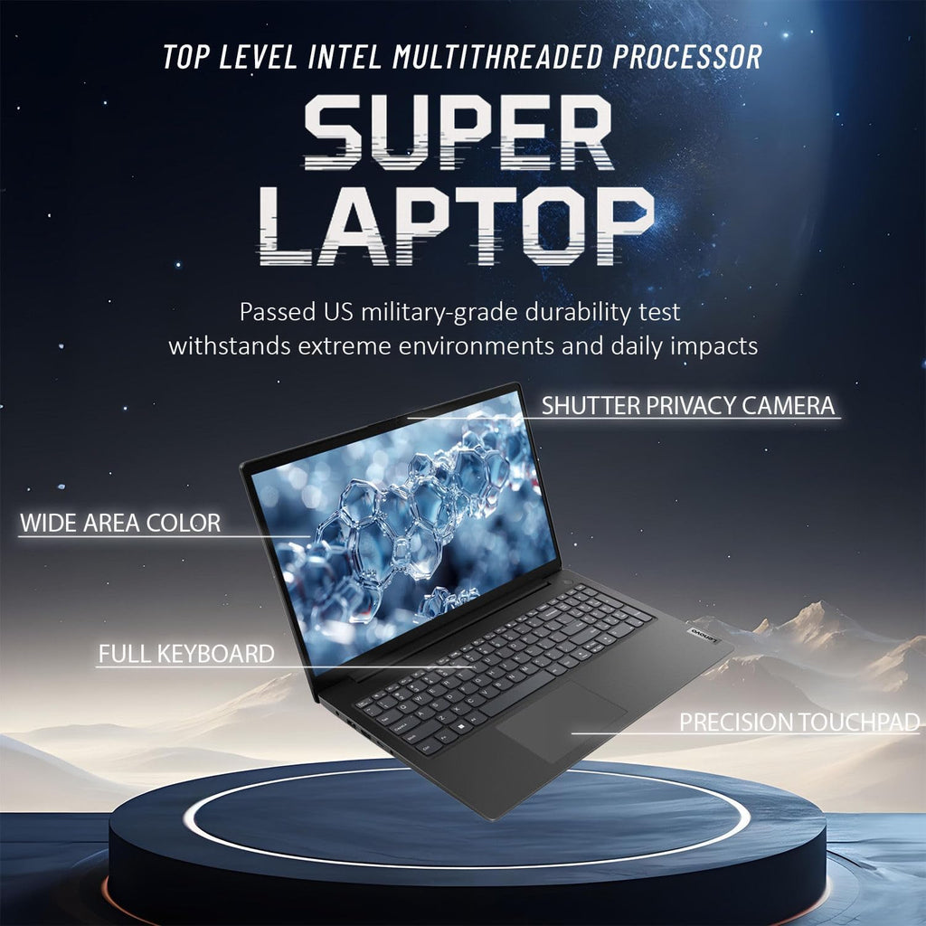 Lenovo 2026 Business and Student Laptop with MS 365 for Web, Intel Powerful Processor, 8GB DDR5, 512GB PCIE, 15.6' FHD Anti-Glare Display, Fast Charging Speed, 14.5-Hour Battery Life, Windows 11 Pro