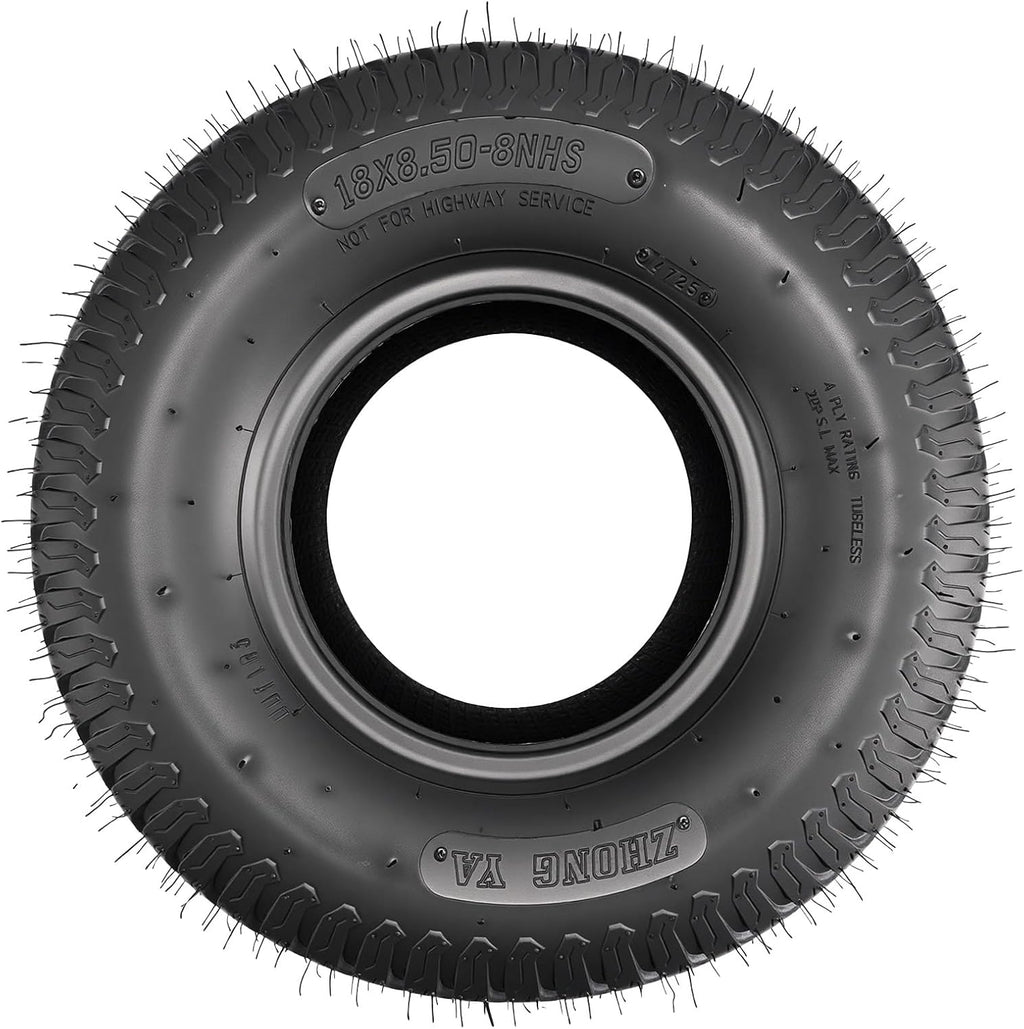 KAX 18x8.5-8 Lawn Mower Tires,18x8.5-8 Mud Tires for Off-Road, Golf Carts,4 Ply, 2Pcs,Tubeless Z-160