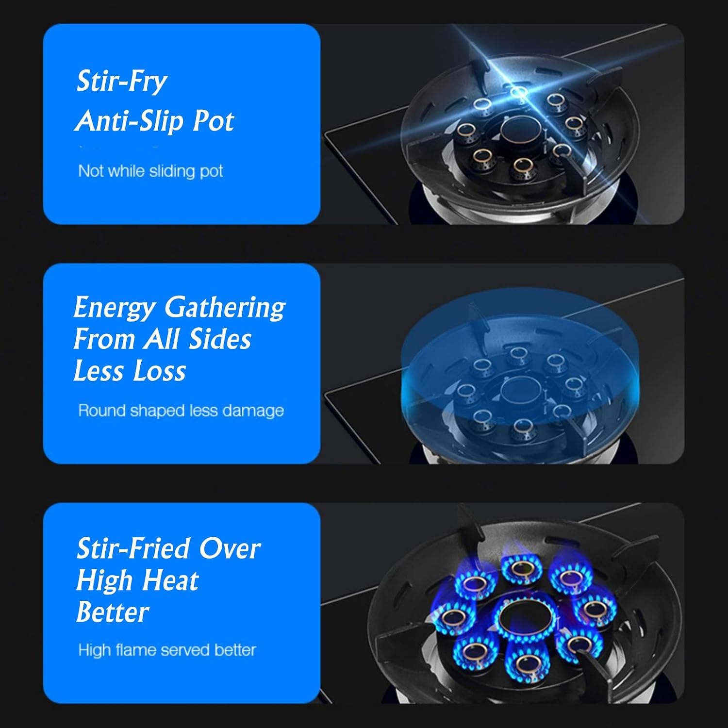 Propane Stove,tempered Glass Gas Cooktop,2 Burners Portable Propane Stove,Maximum 17060BTU Great for Family Restaurants and Food Trucks (Color : NG)