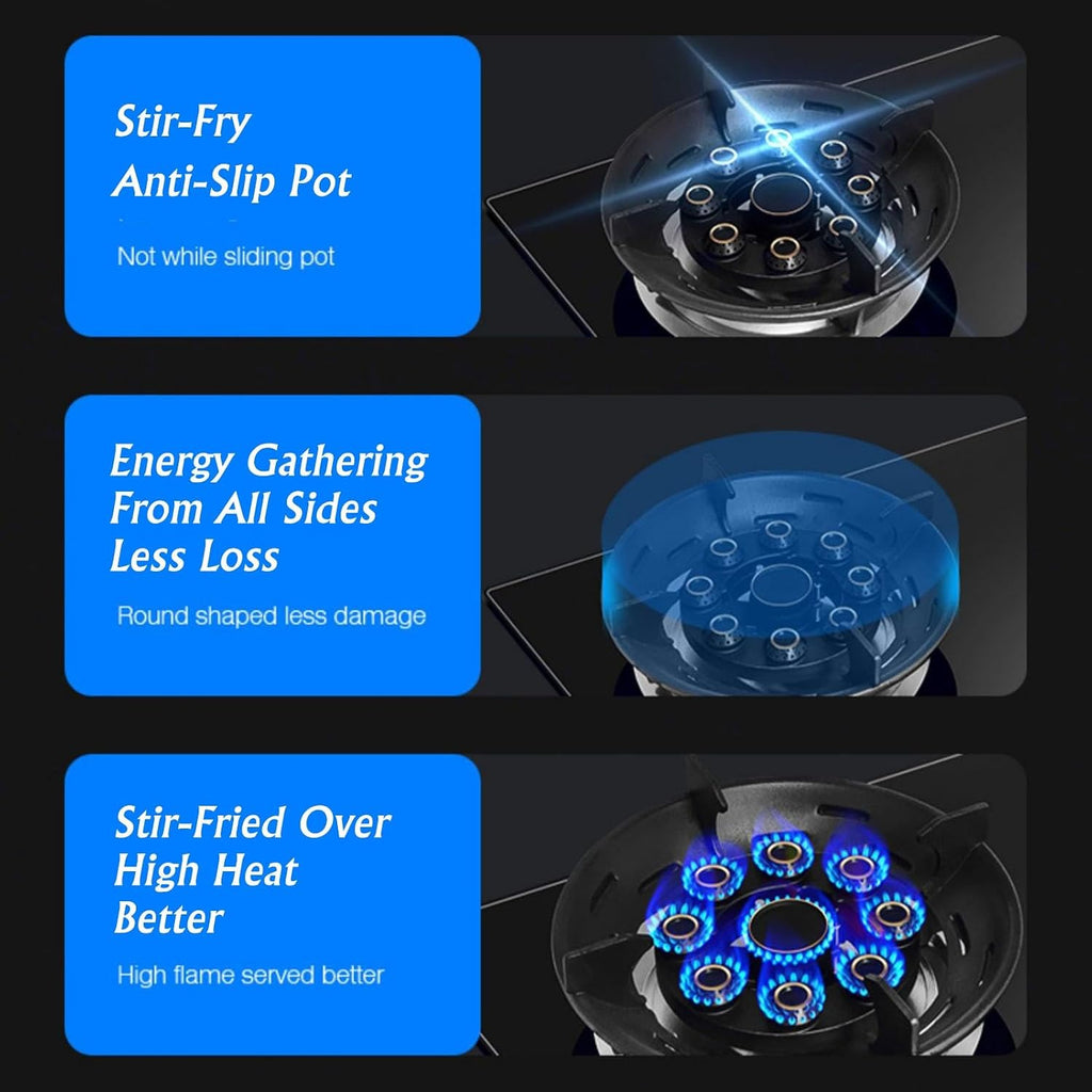 Propane Stove,tempered Glass Gas Cooktop,2 Burners Portable Propane Stove,Maximum 17060BTU Great for Family Restaurants and Food Trucks (Color : LPG)