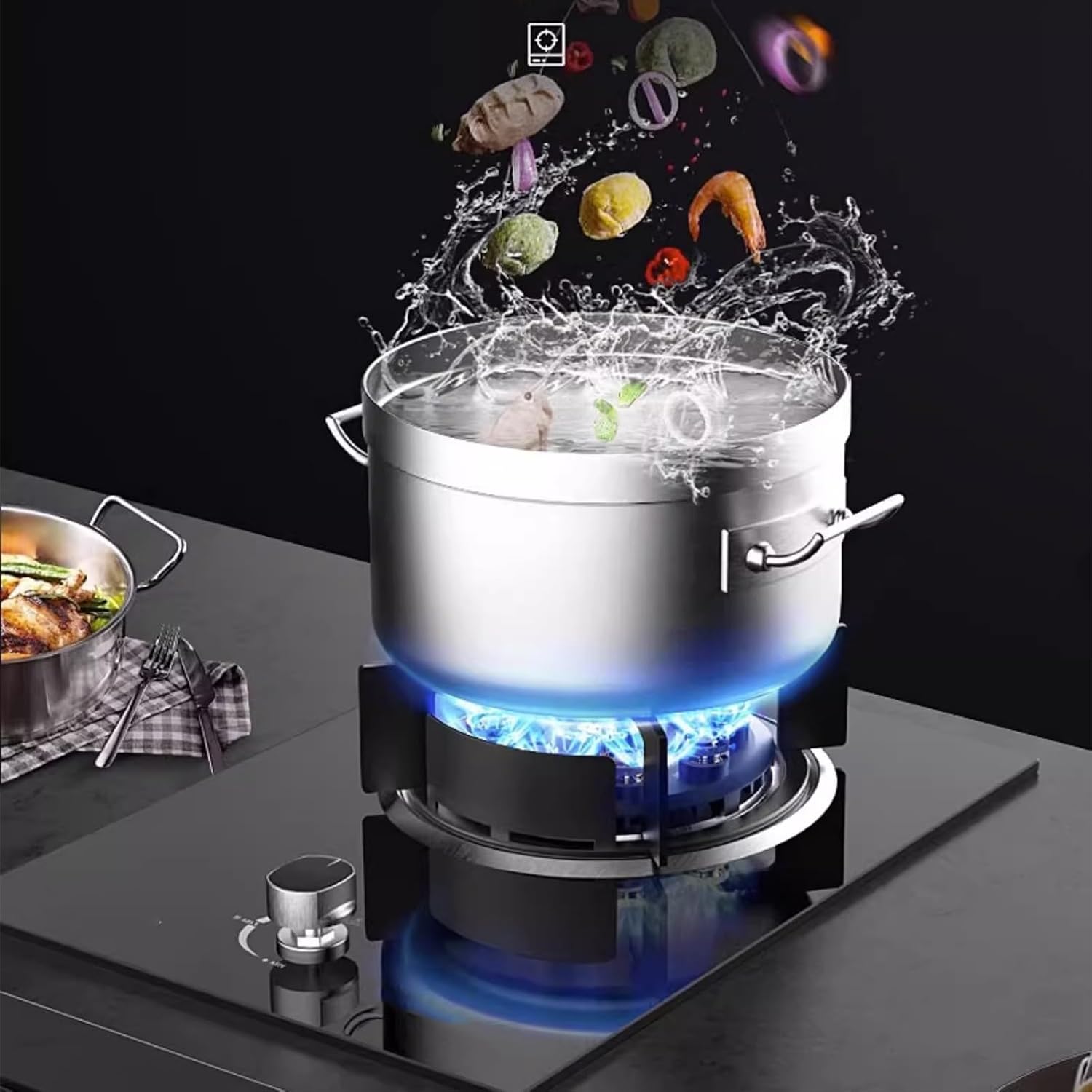 Portable Gas Stove with 1 Burner,Counter Top Stove 5.2KW,Gas/LP Gas Conversion Stove,with Flameout Protection and Timer,for Home Kitchen Motor Home Camp(LPG)