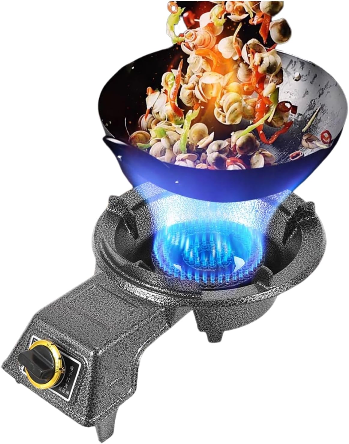 Portable Gas Stove with 1 Burner,7.0KW Camping Gas Cooker,Cast Iron Pot Rack,with Flameout Protection,for Natural Gas/liquefied Petroleum Gas(NG)